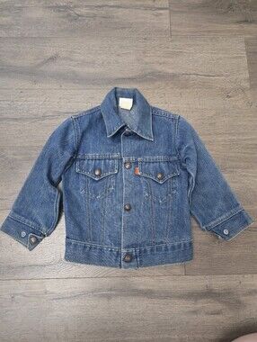 Vintage Levi's Orange Tab Denim Trucker Jacket Child's Size 5